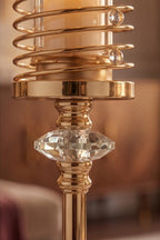Luxury Gold Spiral Candle Holder Set 3-Piece – Crystal Accent Pillar Stands