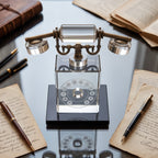 Full Crystal Vintage Telephone Showpiece – Antique Rotary Dial Sculpture