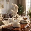 White Marble Infinity Sculpture with Crystal Bubble Sphere