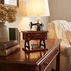 Antique Wooden Sewing Machine Decor Showpiece