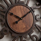 Modern Rustic Wood Wall Clock – Large Roman Numeral Decorative Clock for Home & Office