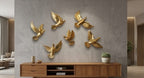 six-piece set of golden flying birds