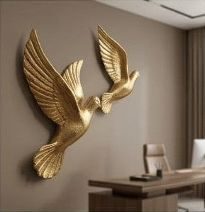 six-piece set of golden flying birds