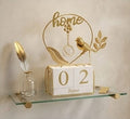 Timeless Golden Cube Calendar Decor