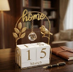 Timeless Golden Cube Calendar Decor