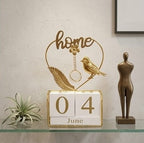 Timeless Golden Cube Calendar Decor