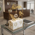 Timeless Golden Cube Calendar Decor