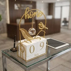 Timeless Golden Cube Calendar Decor
