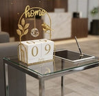 Timeless Golden Cube Calendar Decor