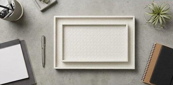 Luxury Textured Serving Tray Set – Premium 2 Pcs Decorative Organizer Trays