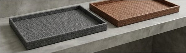 Luxury Textured Serving Tray Set – Premium 2 Pcs Decorative Organizer Trays