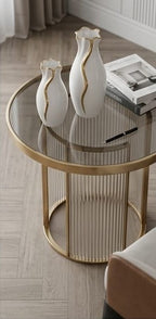 Gold Wave high-gloss white ceramic vases