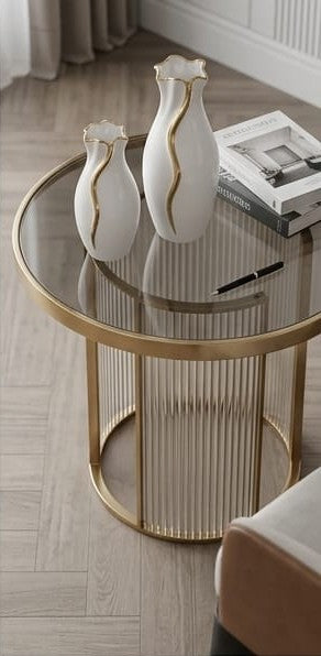 Gold Wave high-gloss white ceramic vases