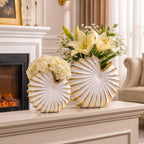 White ceramic seashell vase