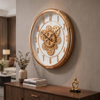 Rose gold mechanical wall clock