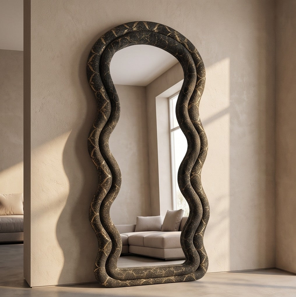 Wavy full length mirror