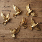 Six-piece set of golden flying birds