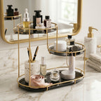 3 Layer Mini Marble Cosmetic Makeup Organizer Rack