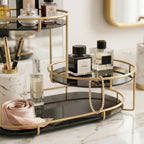 3 Layer Mini Marble Cosmetic Makeup Organizer Rack