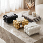 CERAMIC BUBBLE DESIGN TISSUE BOX HOLDER – LUXURY VILLA TABLETOP DECOR