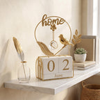 Timeless Golden Cube Calendar Decor