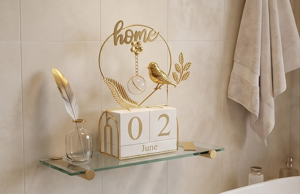Timeless Golden Cube Calendar Decor