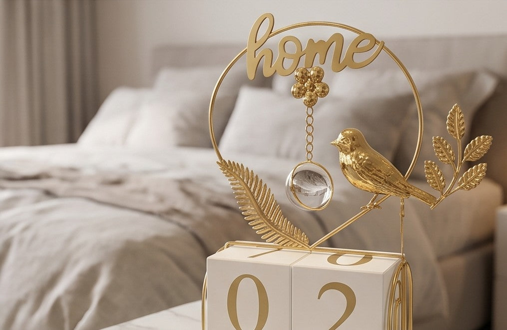 Timeless Golden Cube Calendar Decor