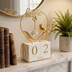 Timeless Golden Cube Calendar Decor