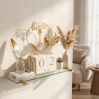 Timeless Golden Cube Calendar Decor