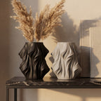 Wavin Wave Design Ceramic Flower Vase for Living Room & Table Deco
