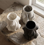 Wavin Wave Design Ceramic Flower Vase for Living Room & Table Deco