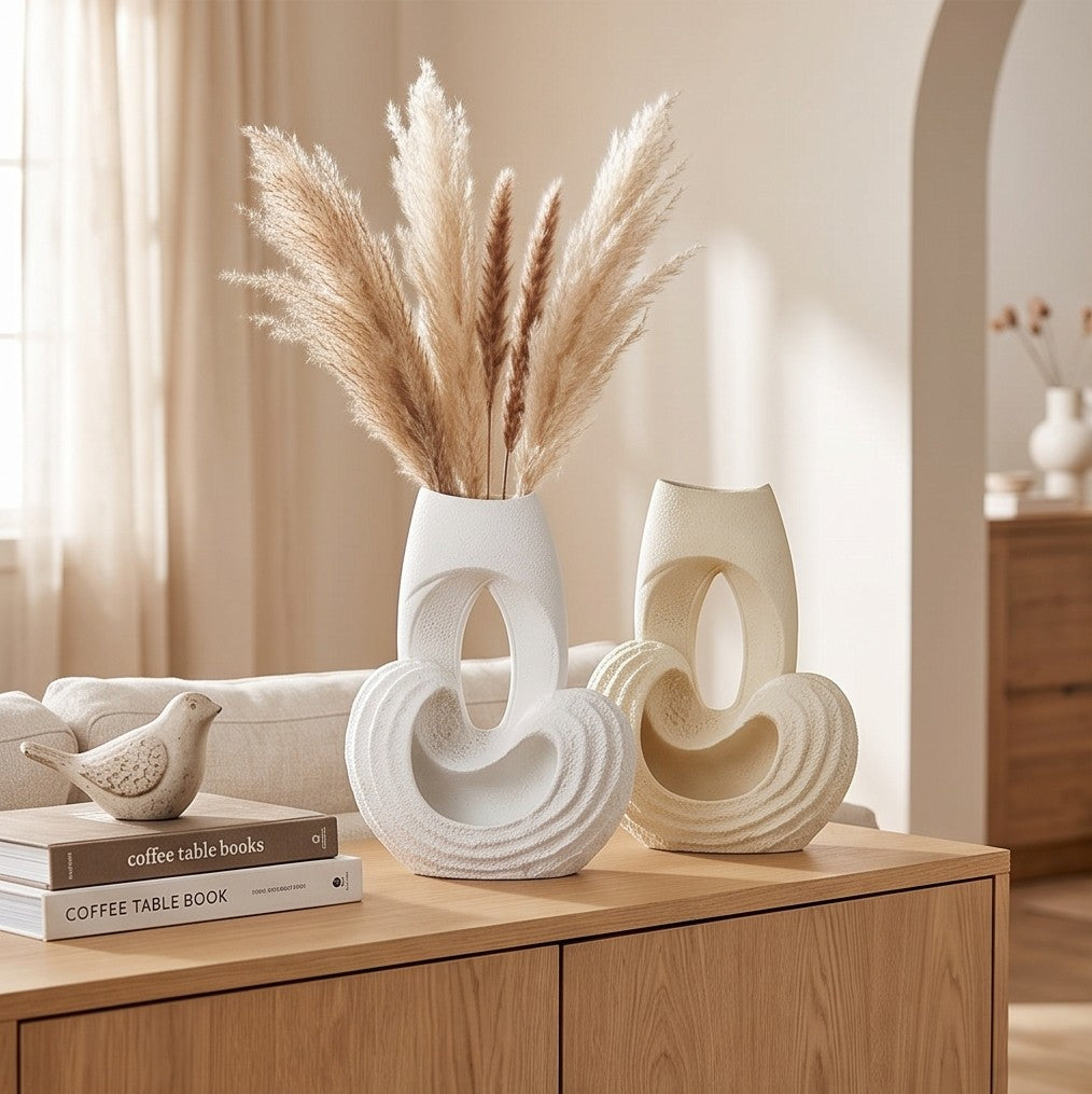 Decorahaus Unity Flow abstract speckled decorative vases