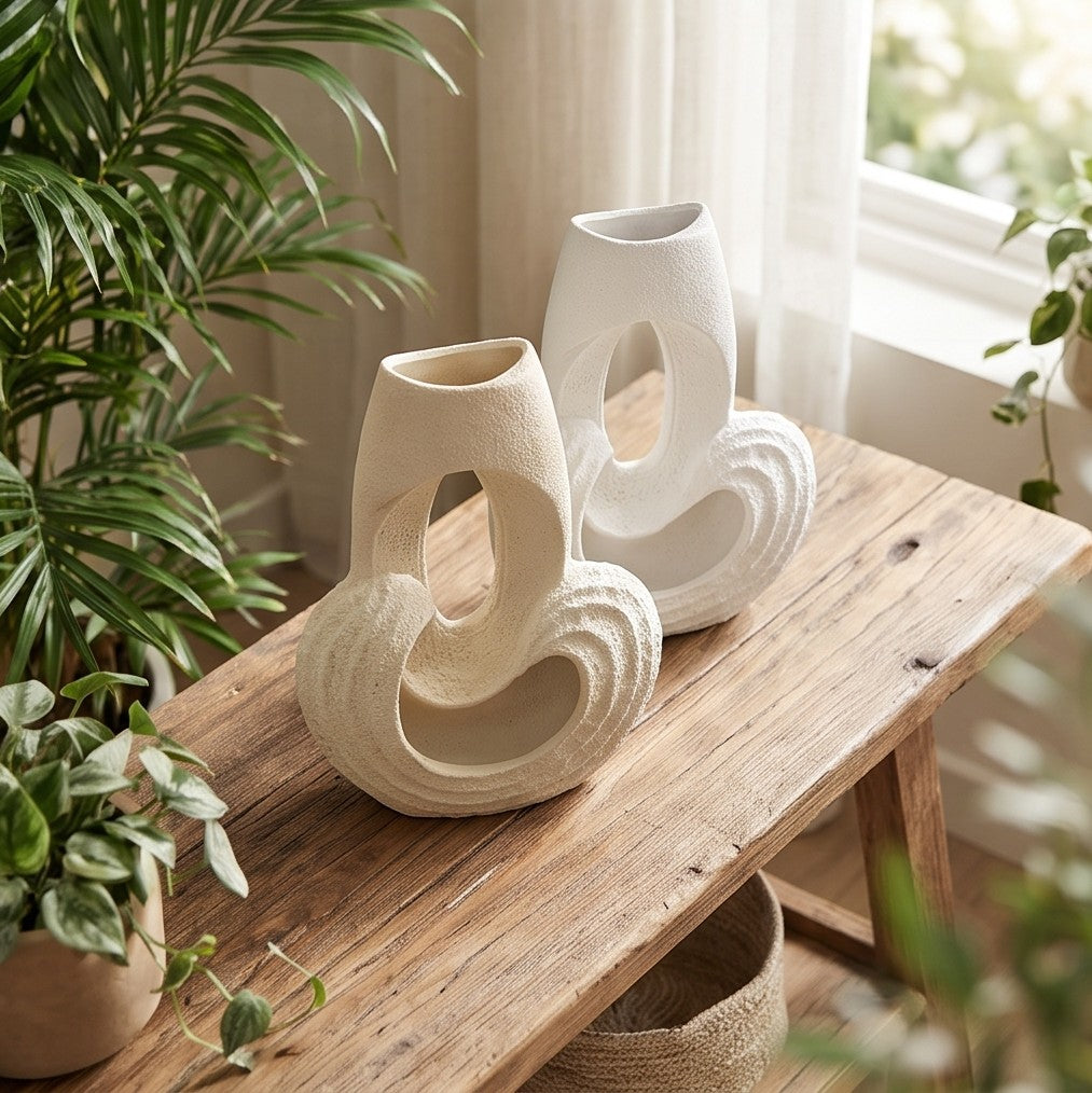 Decorahaus Unity Flow abstract speckled decorative vases