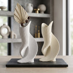 Textured sculptural ceramic vases