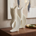 Textured sculptural ceramic vases