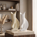 Textured sculptural ceramic vases