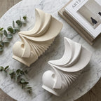 Next beige and white pleated ceramic vases