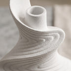White sculptural ceramic vase