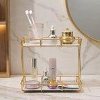 2 Tier Rectangular Golden Vanity Stand