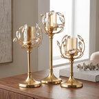 Candleholders Candlestick Holders Crystal,Light Luxury Retro Romantic Dining Table Candlestick Decorations, Home Candlelight Dinner Candelabras