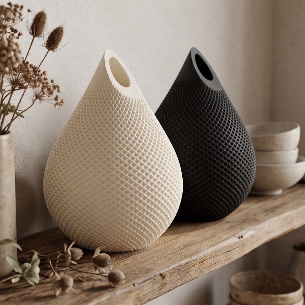 Teardrop-shaped vases