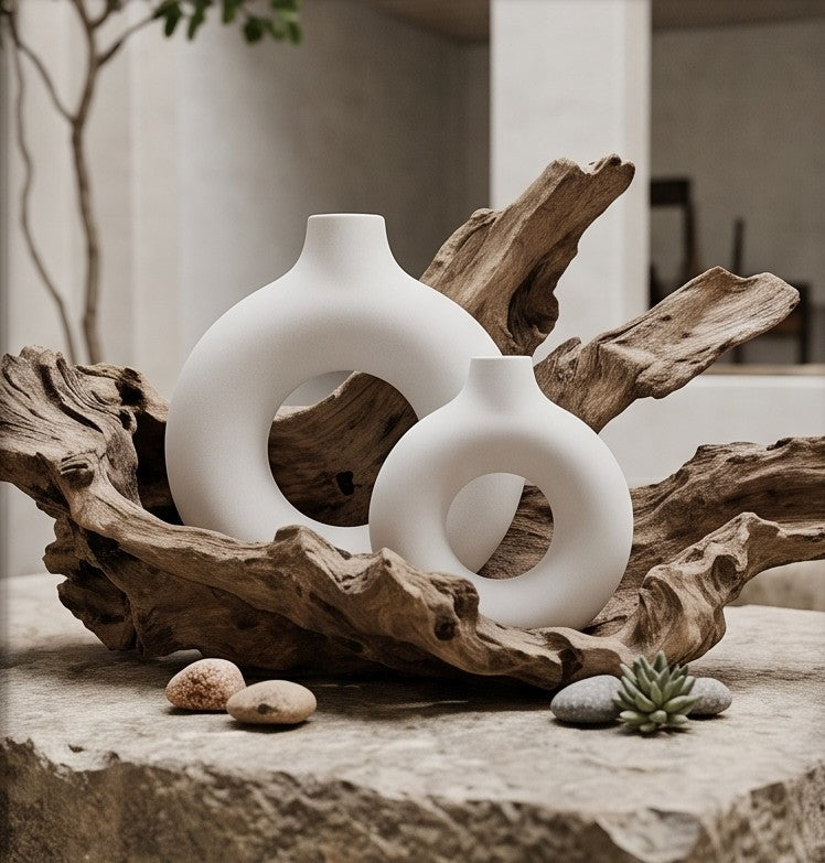 Sawoake doughnut ceramic vases