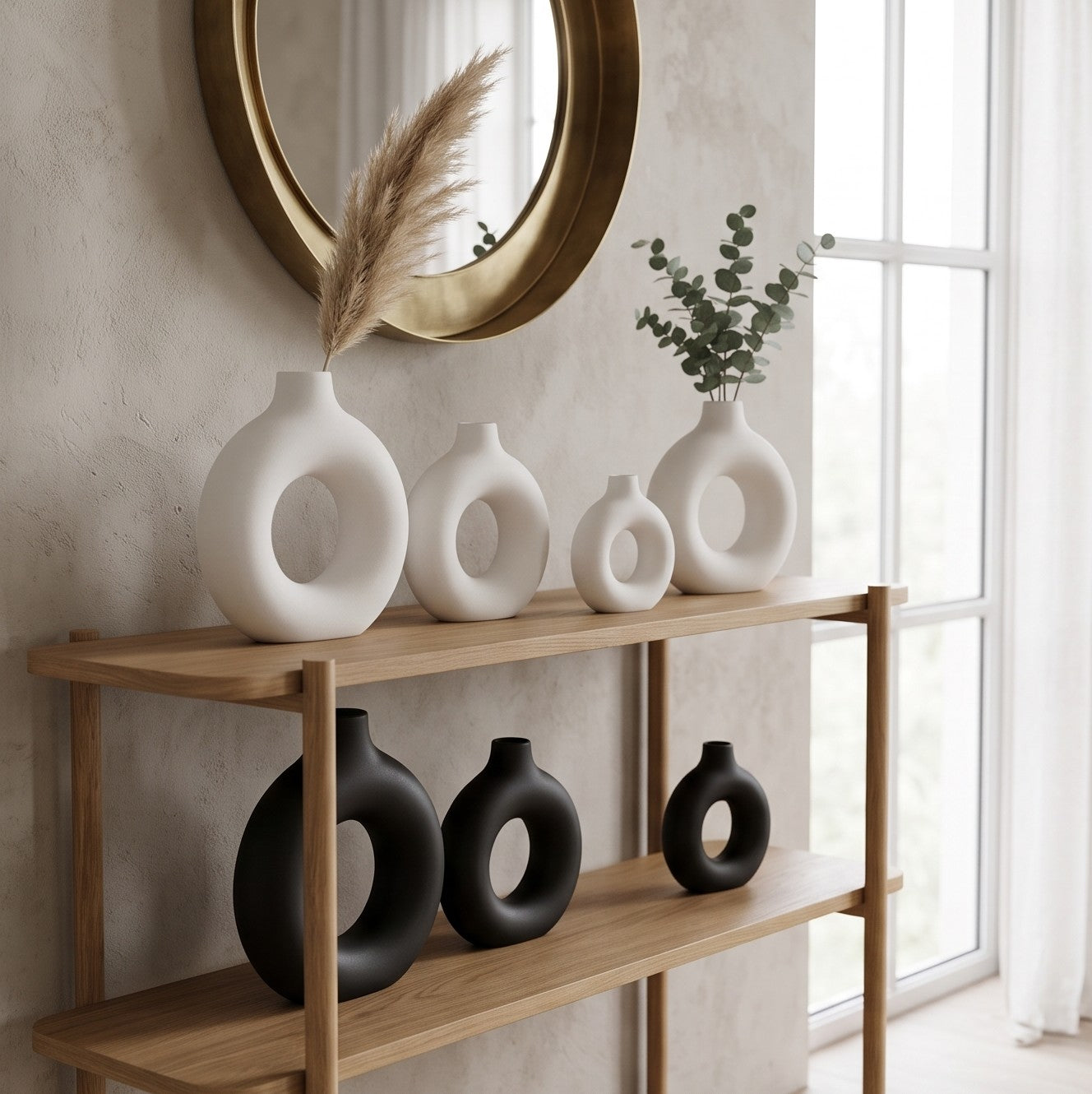 Sawoake doughnut ceramic vases