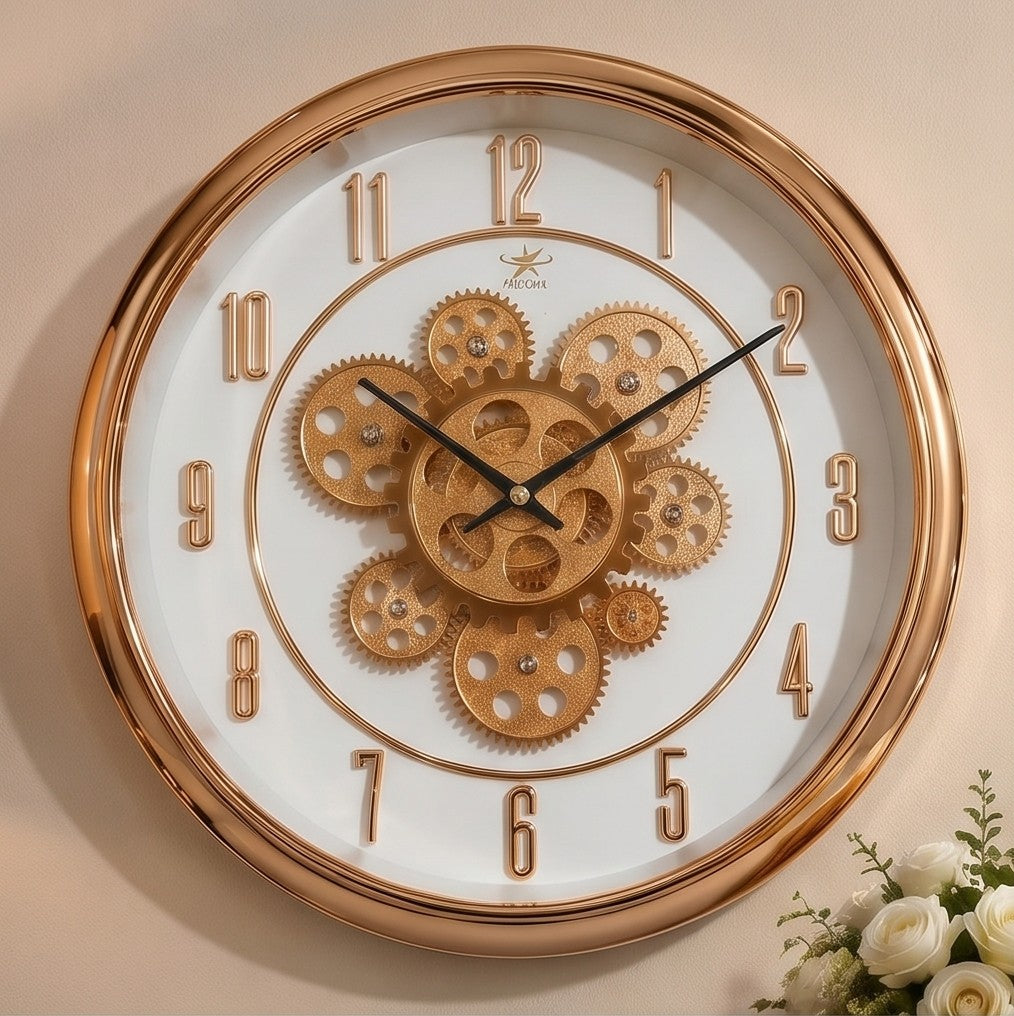 Rose gold mechanical wall clock