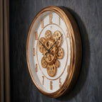 Rose gold mechanical wall clock