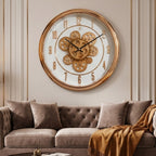 Rose gold mechanical wall clock