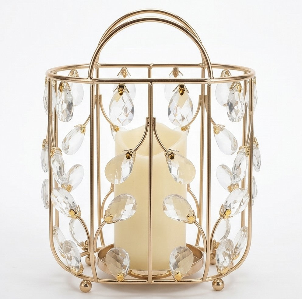 Luxury Crystal Candle Holder – Elegant Gold Table Centerpiece