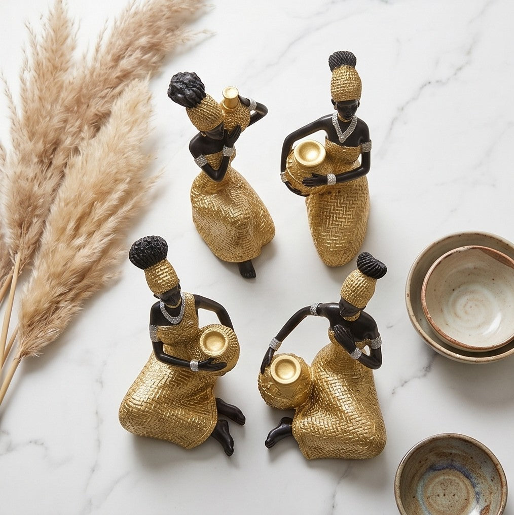 Dwelloria resin figurines, a 3-piece set