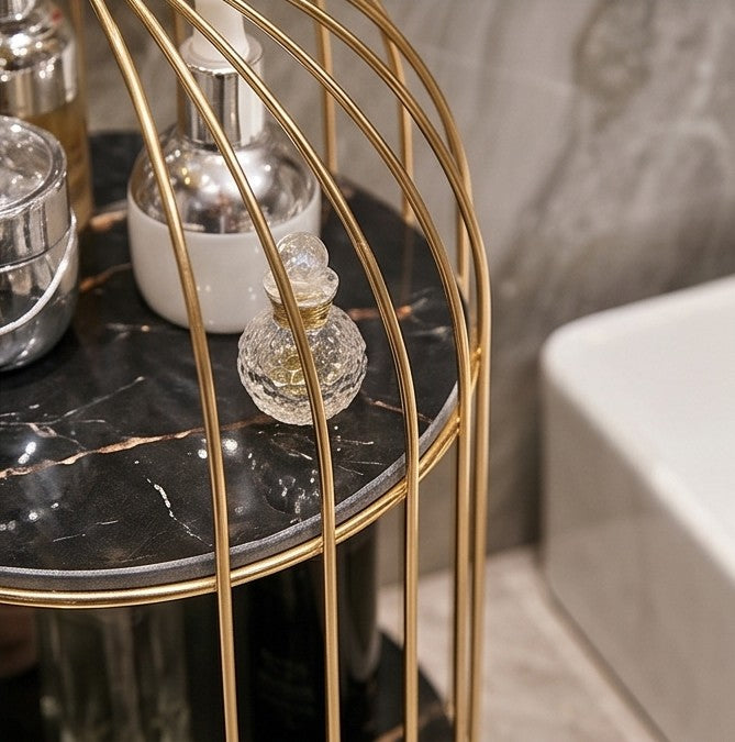 Luxury Waterproof Metal Birdcage Organizer for Bathroom Vanity