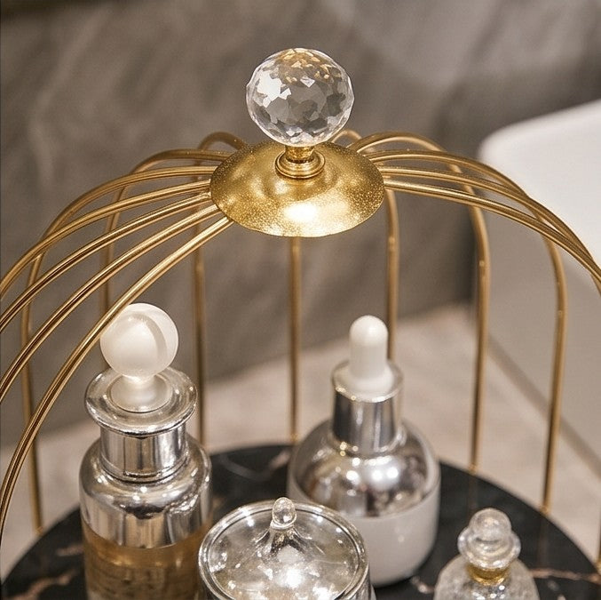 Luxury Waterproof Metal Birdcage Organizer for Bathroom Vanity